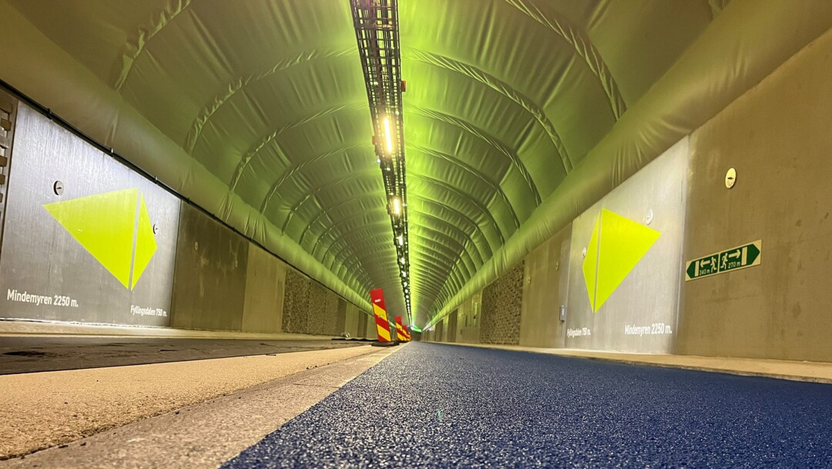 Fyllingsdalstunnelen - najdłuższy na świecie tunel pieszo-rowerowy w Bergen (Norwegia)