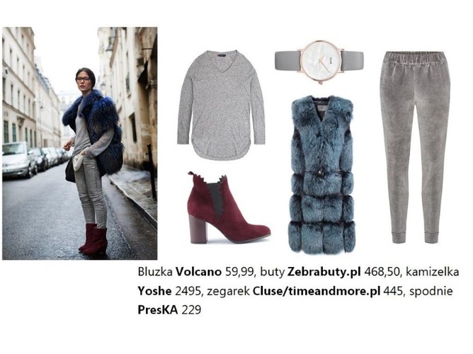 STYLIZACJE z futrzaną kamizelką