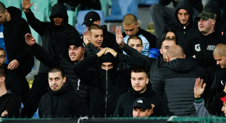 Bulgarian fans during a Euro 2020 qualifier against England