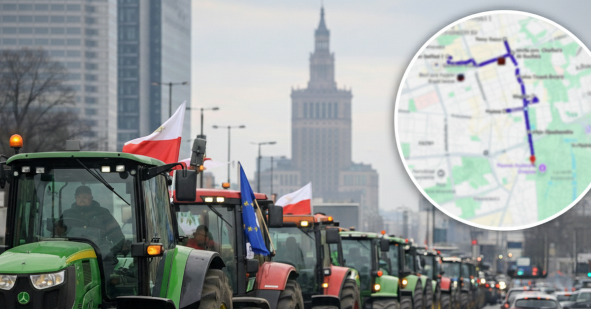 Strajk rolników w Warszawie. choćby 1000 ciągników w stolicy [TRASA i MAPA]