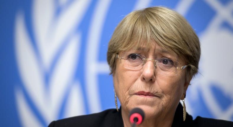 UN Human Rights High Commissioner Michelle Bachelet (pictured September 2019) received reports that at least 17 people had been killed in connection with the protests that have rocked Bolivia