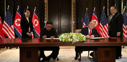Historyczny szczyt przywódców USA i Korei Północnej. Donald Trump i Kim Dzong Un podpisali wspólny dokument