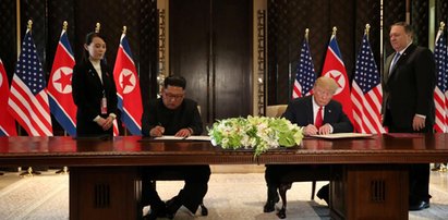 Historyczny szczyt przywódców USA i Korei Północnej. Donald Trump i Kim Dzong Un podpisali wspólny dokument