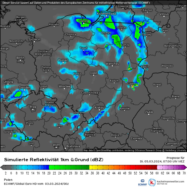 W nocy w wielu regionach wystąpią opady, nie tylko deszczu