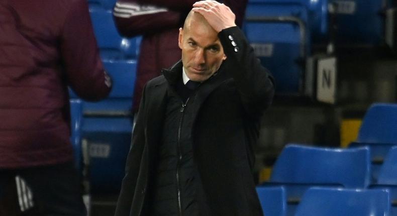 All over? Real Madrid coach Zinedine Zidane Creator: Glyn KIRK