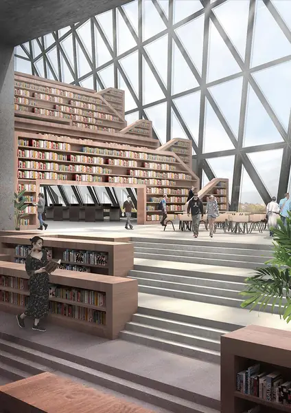 &quot;The Book Tower of Warsaw&quot;. Projekt biblioteki w Warszawie