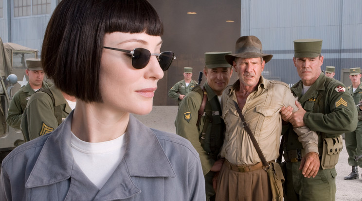 Irina Spalko (Cate Blanchett) és riválisa, Indiana Jones (Harrison Ford) (Fotó: RAS-archív)