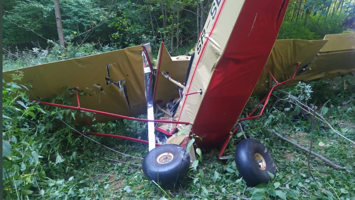 Samolot runął na ziemię na Podkarpaciu. Ciężko ranny pilot