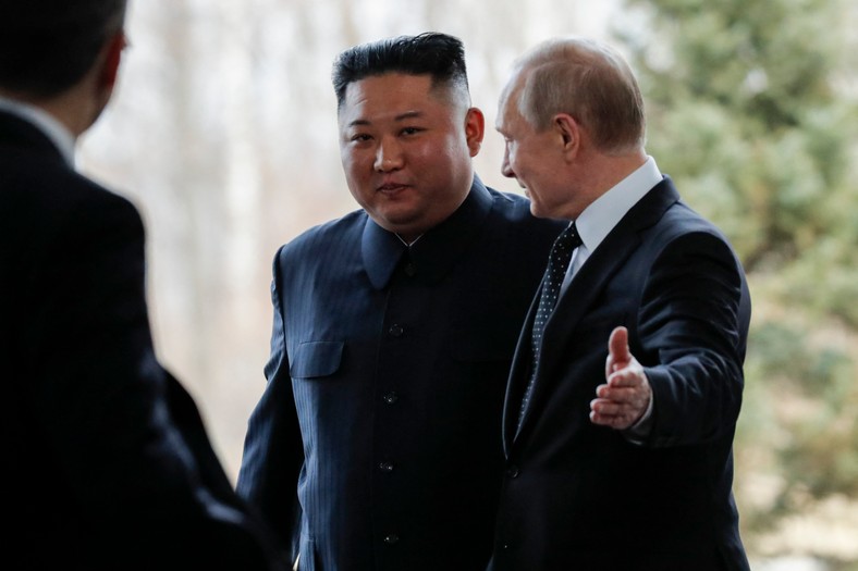 Kim Dzong Un i Władimir Putin w 2019 r.