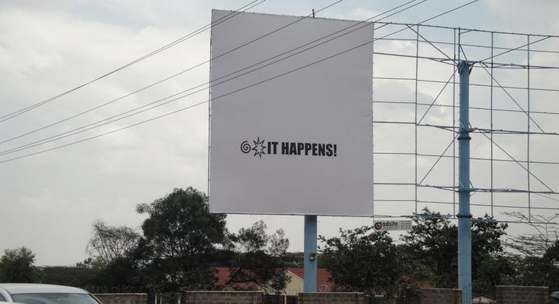 A billboard that was put up by an Insurance company in Nairobi in a past advertising campaign (Twitter)