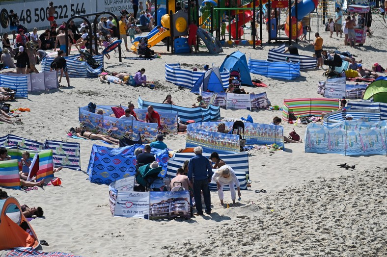 Plażowicze w Międzyzdrojach