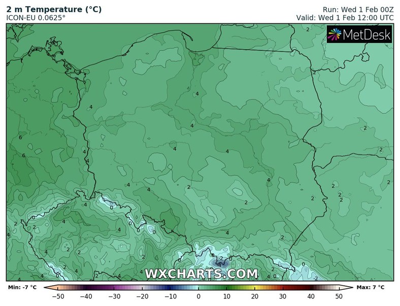 Temperatura z reguły nieznacznie przekroczy 0 st. C.