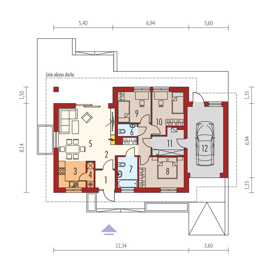 Gotowy projekt domu Mini 1 G1 - plan