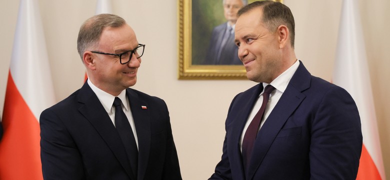 Spotkanie Andrzeja Dudy i Karola Nawrockiego w Pałacu Prezydenckim. "Niech żyje Polska!"