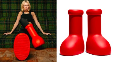 Would you rock these oversized red boots that cost ₦‎161,000?