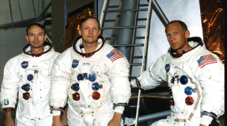Az Apollo–11 legénysége: Collins (jobbról), Armstrong és Aldrin / Fotó: NASA