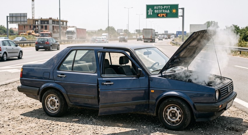 Šta uraditi kada motor "prokuva" u saobraćaju