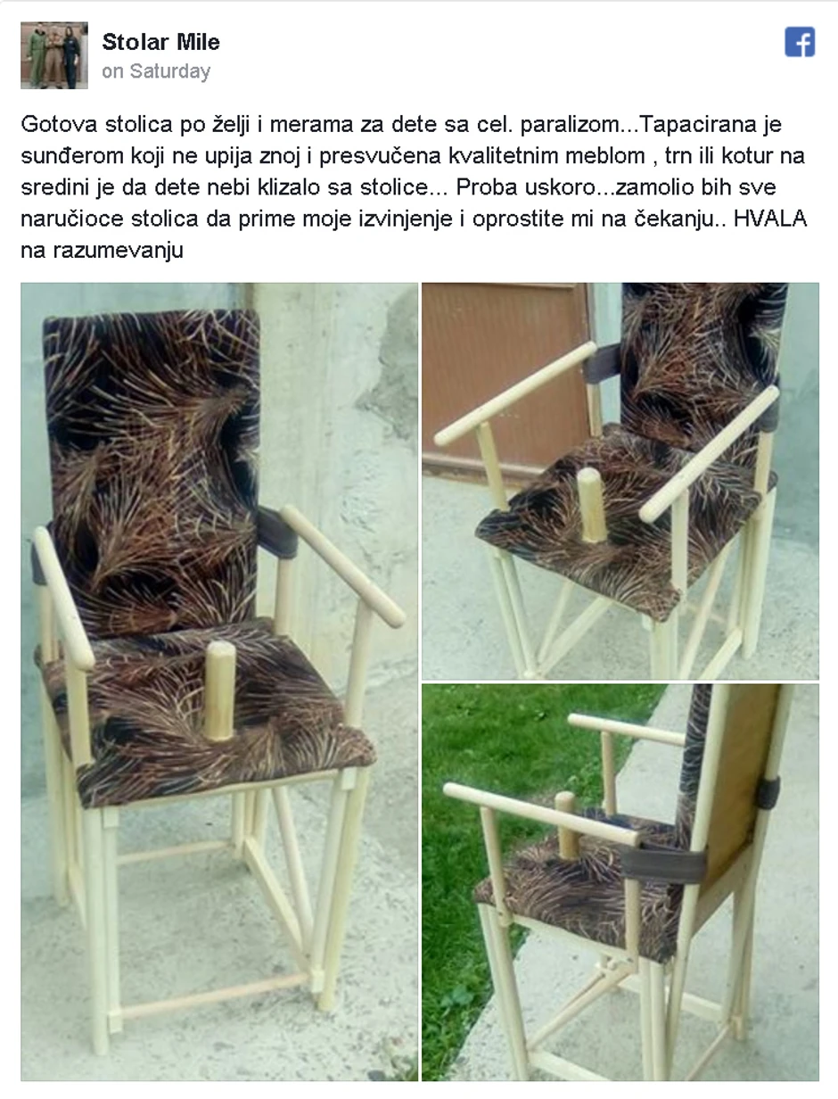 Izgled specijalne stolice