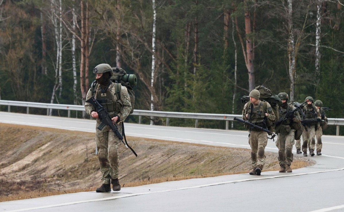 Amerykańscy żołnierze na poligonie Podbrodzie na Litwie