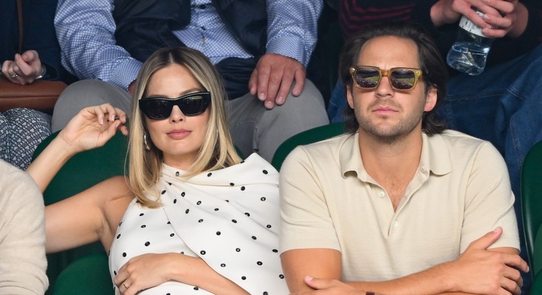 Margot Robbie and Tom Ackerley at day 12 of Wimbledon.Karwai Tang/Contributor/WireImage/Getty Images