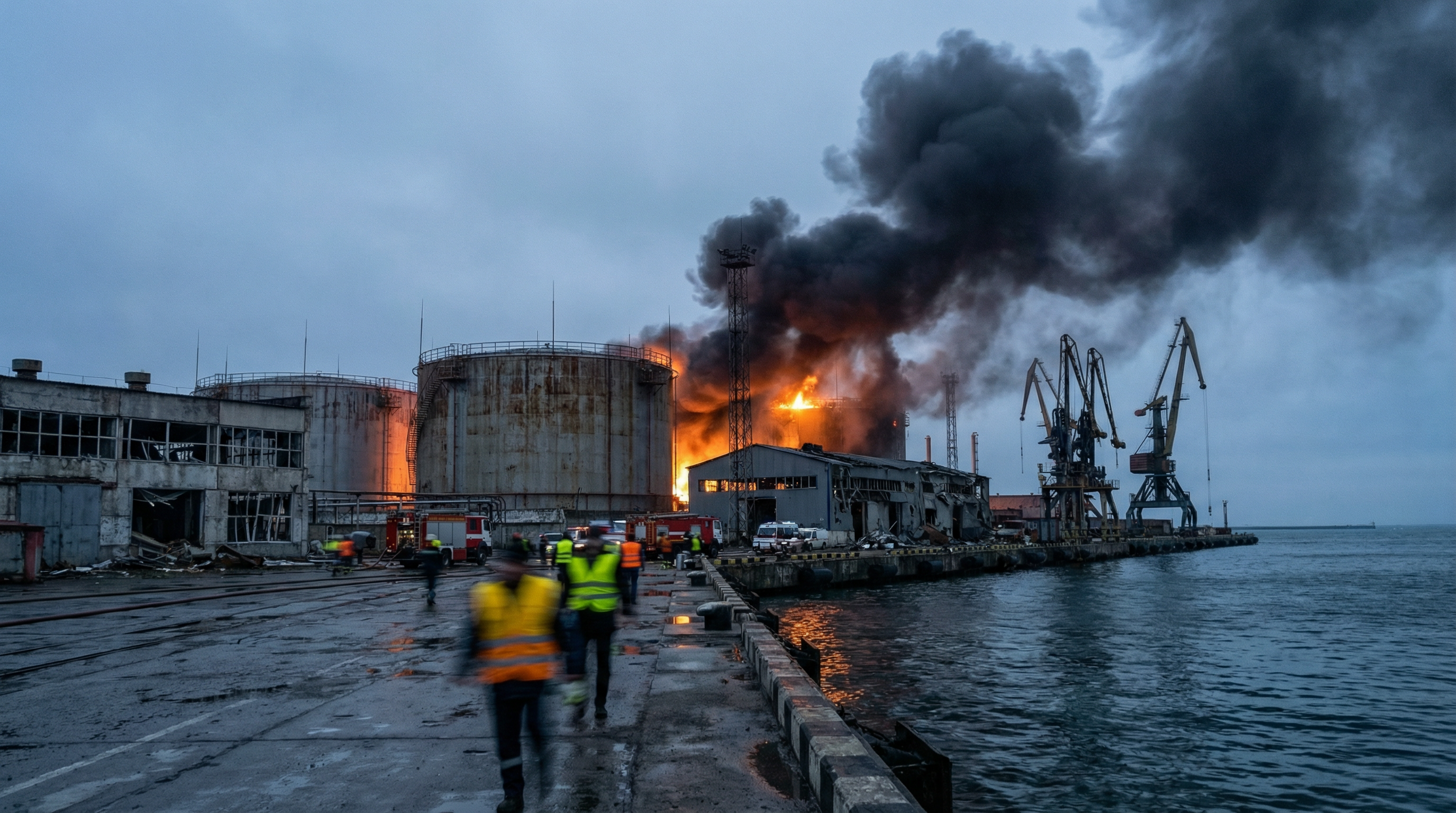 Ukraine greift russischen Hafen nahe Krim an: Öltank brennt