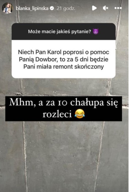 Blanka Lipińska na Instagramie