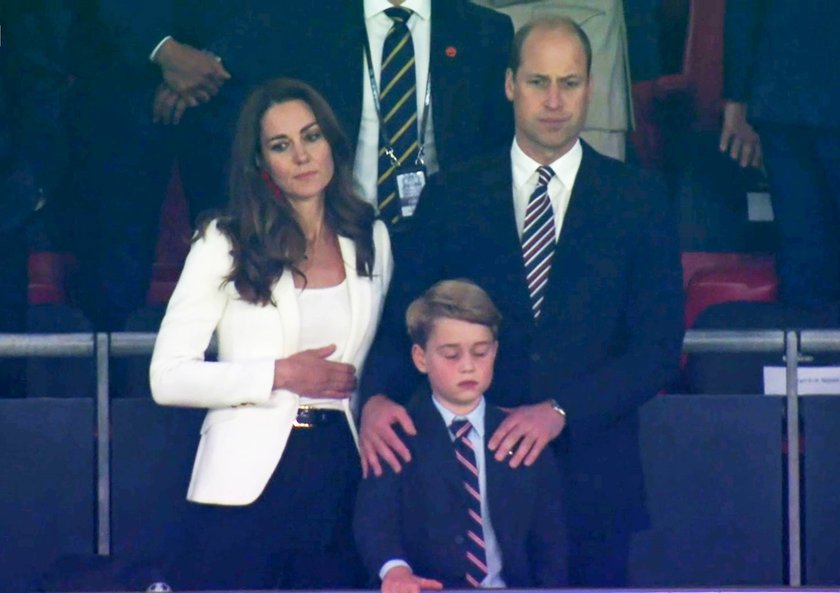 Kate, William i siedmioletni Jerzyk na trybunach na Wembley podczas finału Euro 2020