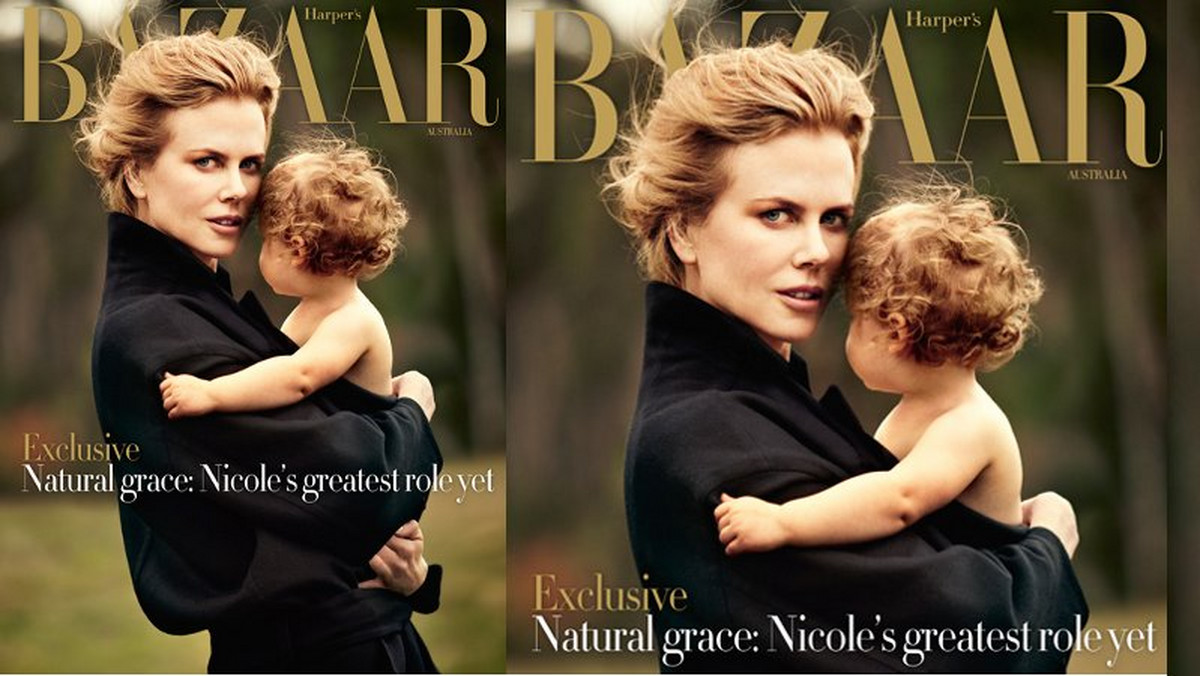 Nicole Kidman z córeczką Faith na okładce "Harper's Bazaar"