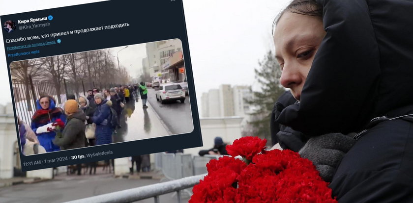 Pogrzeb Nawalnego. Pokazała, co się dzieje przed kościołem. Nagranie niesie się po sieci