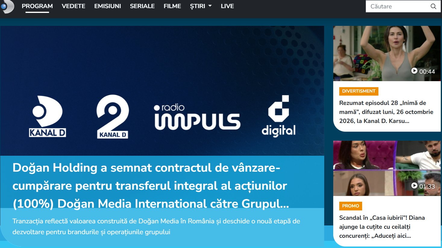 Grupul Clever România cumpără Kanal D, Kanal D2 și Radio Impuls după ce a semnat contractul pentru preluarea integrală a Doğan Media International