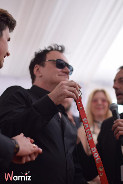 Quentin Tarantino odbiera nagrodę dla Brandy'ego podczas festiwalu w Cannes