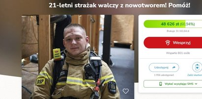 Młody strażak ratował życie innych. Teraz sam potrzebuje pomocy. Jędrzej usłyszał straszną diagnozę