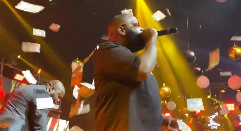 Rick Ross performing at his event in Lagos