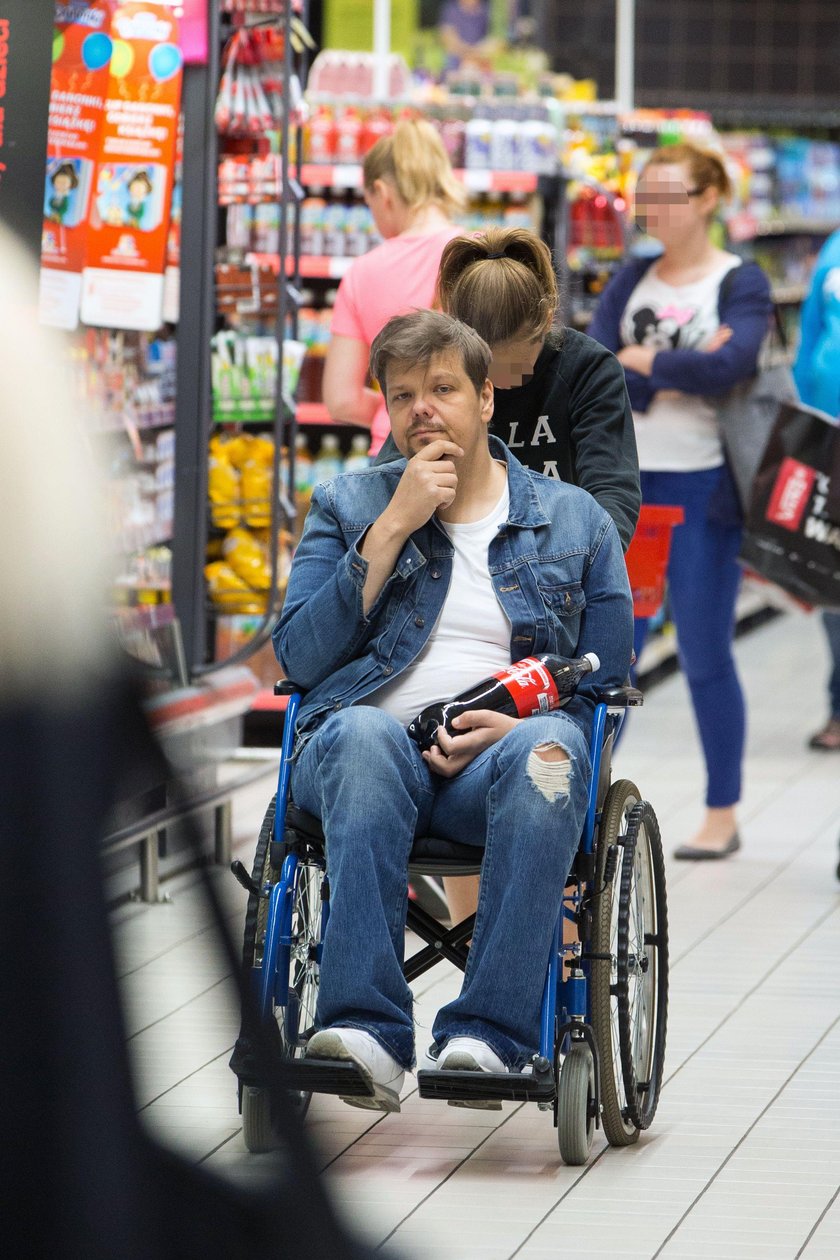 Michał Figurski na wózku