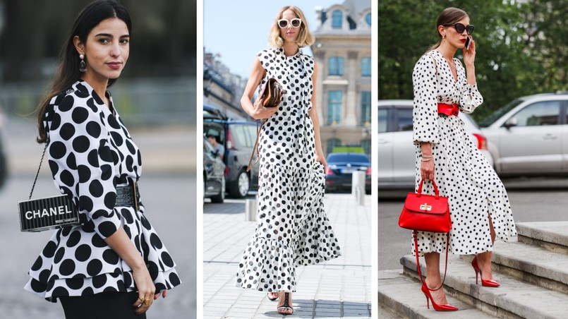 kobiety, grochy, moda