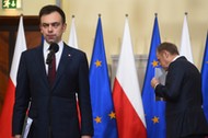 Premier Donald Tusk i minister finansów Andrzej Domański