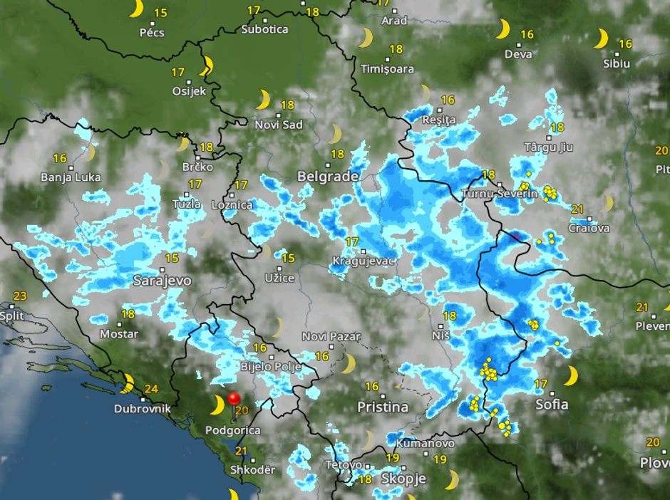 Kretanje kiše u 3 sata