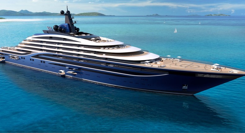 An artist's impression of Somnio, the world's biggest yacht, will have 39 luxurious apartments onboard.
