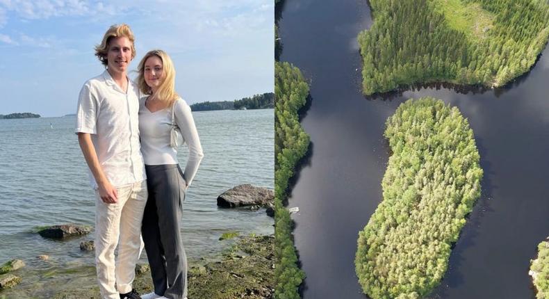 Oliver Russell and his girlfriend, Helena Tomaszewska, plan to build a summer cottage and sauna on the island he bought three hours outside Helsinki.Courtesy of Oliver Russell