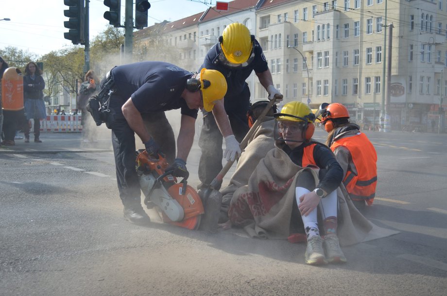 Protest aktywistów w Berlinie