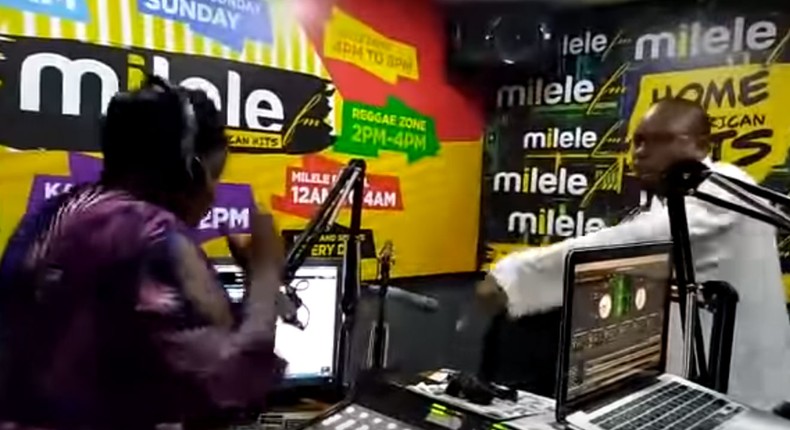 File image of broadcasters at Milele FM studios wher Geoffrey Kwatemba worked in the past