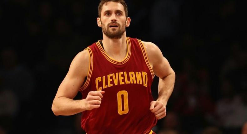 Kevin Love of the Cleveland Cavaliers, pictured on January 6, 2017, is averaging 20.0 points, 11.1 rebounds and 1.9 assists