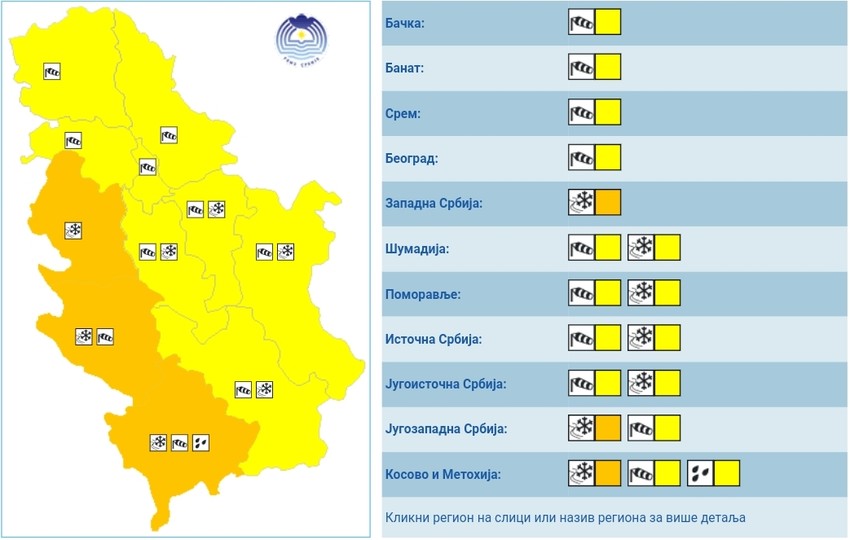 Beograd, "žuto upozorenje" zbog jačine vetra
