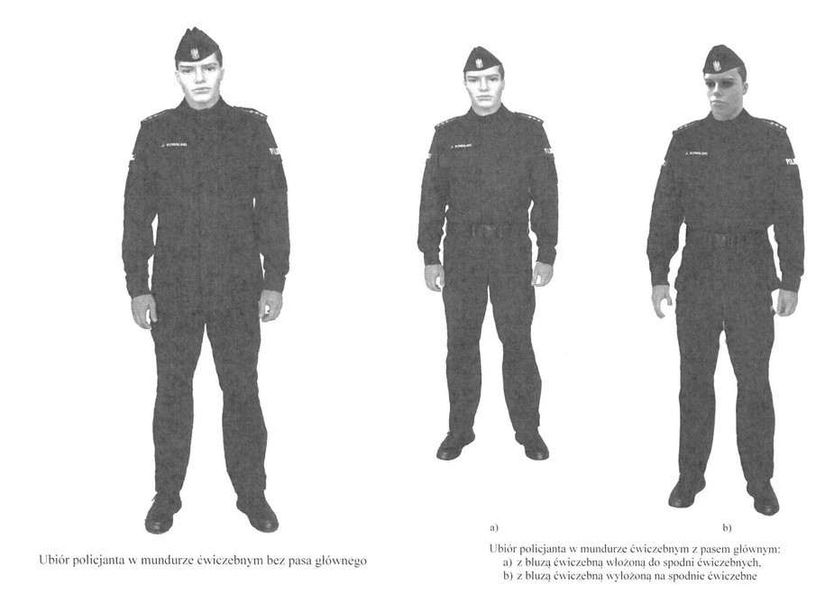Wzory ubioru ćwiczebnego policjanta