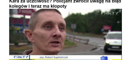 Policjant wytknął błąd kolegów z pracy