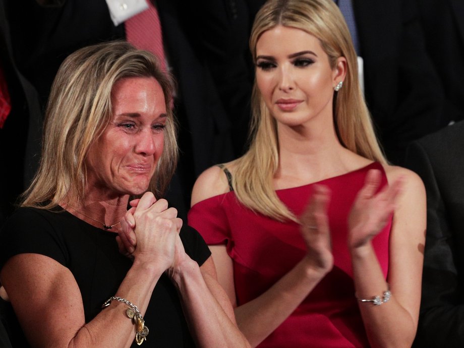 Carryn Owens, the widow of Navy SEAL William "Ryan" Owens, with Ivanka Trump.