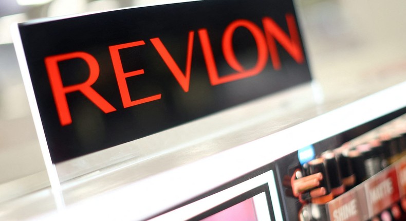 Revlon signage is seen on display in a Boots store in London.