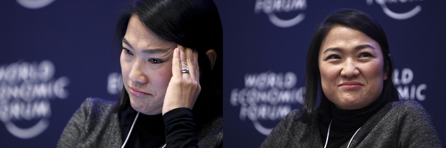 Niektórzy z uczestników Forum w Davos wykazywali zmienne nastroje. Na zdj. Zhang Xin, CEO w Soho China Ltd., Davos, 26. stycznia 2011 r.