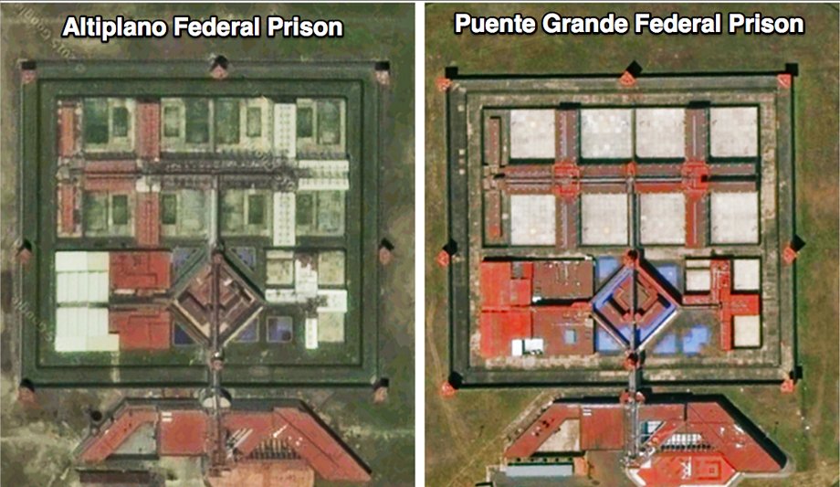 Puente Grande prison, from which Guzmán escaped in 2001, and Altiplano prison, from which he escaped in 2015, have similar layouts.