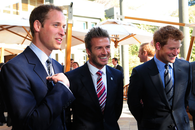 Książę William, David Beckham i książę Harry w 2010 r.